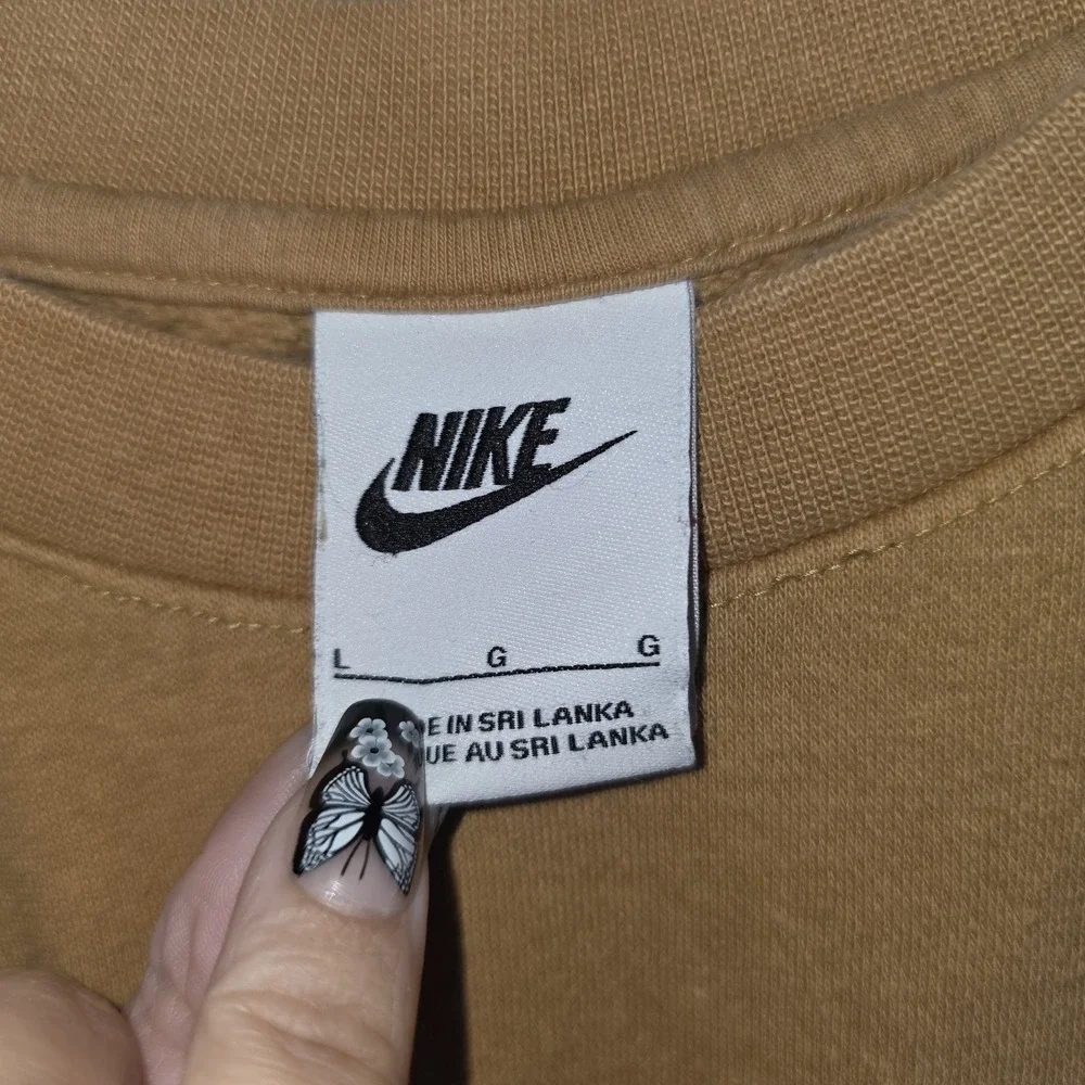Nike Sweatshirt Mens Large Brown Club Fleece Embroidered Swoosh